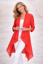 Alquema Collare Coat in Red to Rose