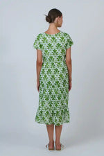 Namastai Oak Meadow Dress in Green and White