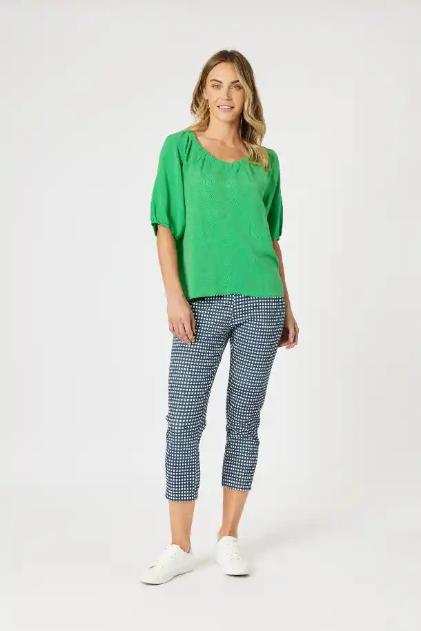 Gordon Smith Lino V-neck Top in Elm