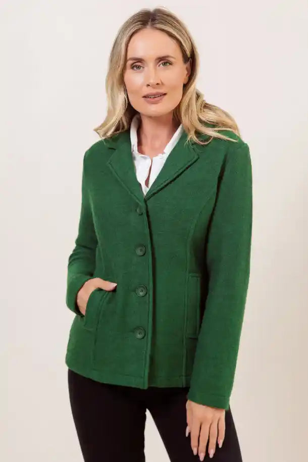 See Saw 100% Boiled Wool Blazer in Khaki