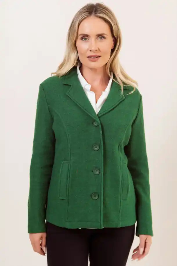 See Saw 100% Boiled Wool Blazer in Khaki