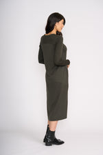 FOIL Upper Cut Dress in Olive