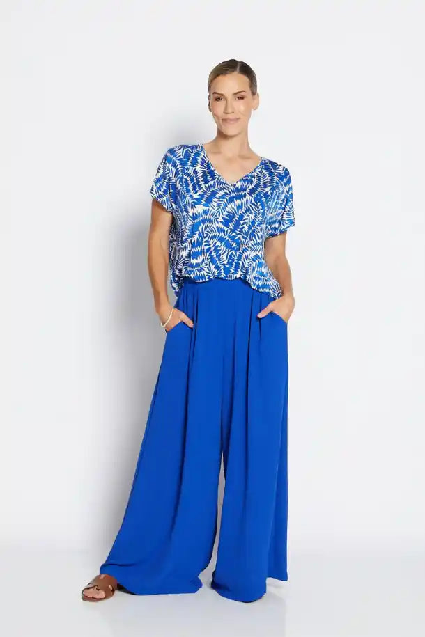Philosophy Simple Reversible Tee in Cobalt and White