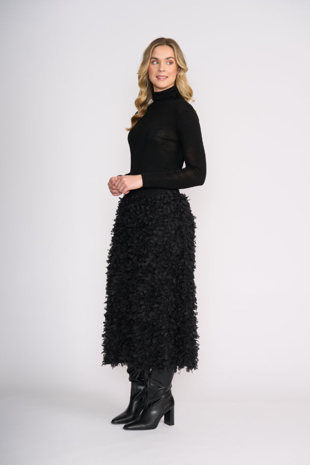 FOIL Fine Merino Polo Neck Jumper in Black