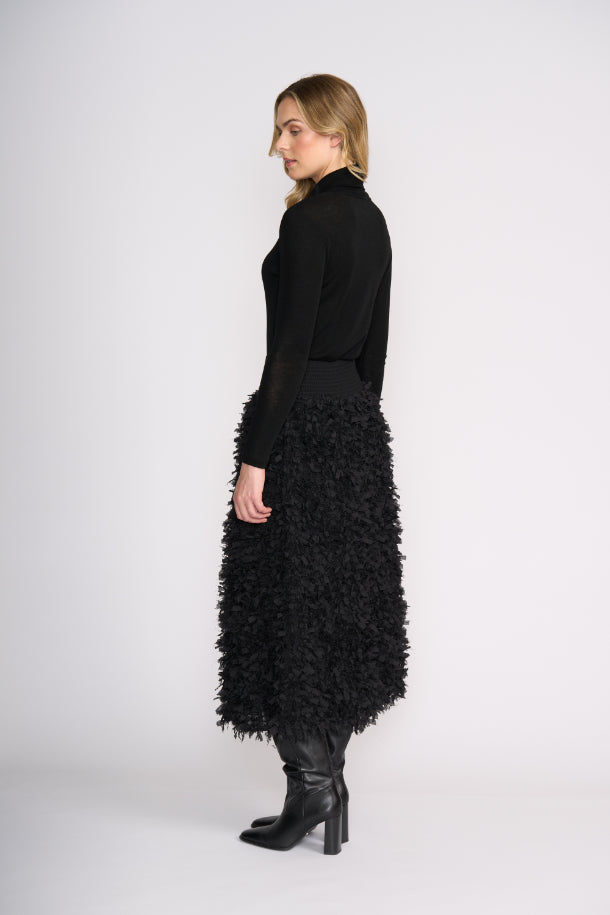 FOIL Fine Merino Polo Neck Jumper in Black