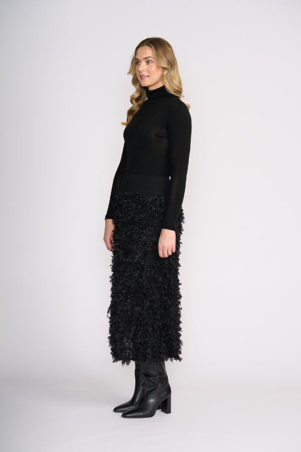 FOIL Fine Merino Polo Neck Jumper in Black