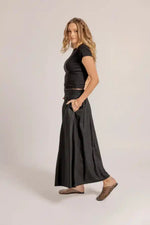 Lulalife Azure Plain Black Skirt