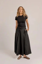 Lulalife Azure Plain Black Skirt