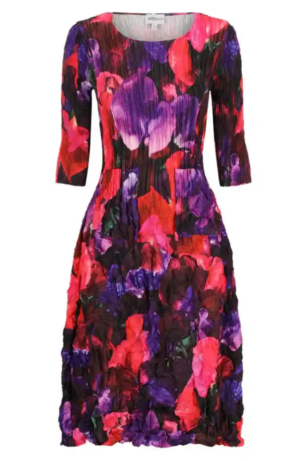 Alquema ¾ Sleeve Smashed Pocket Dress in Sweet Pea