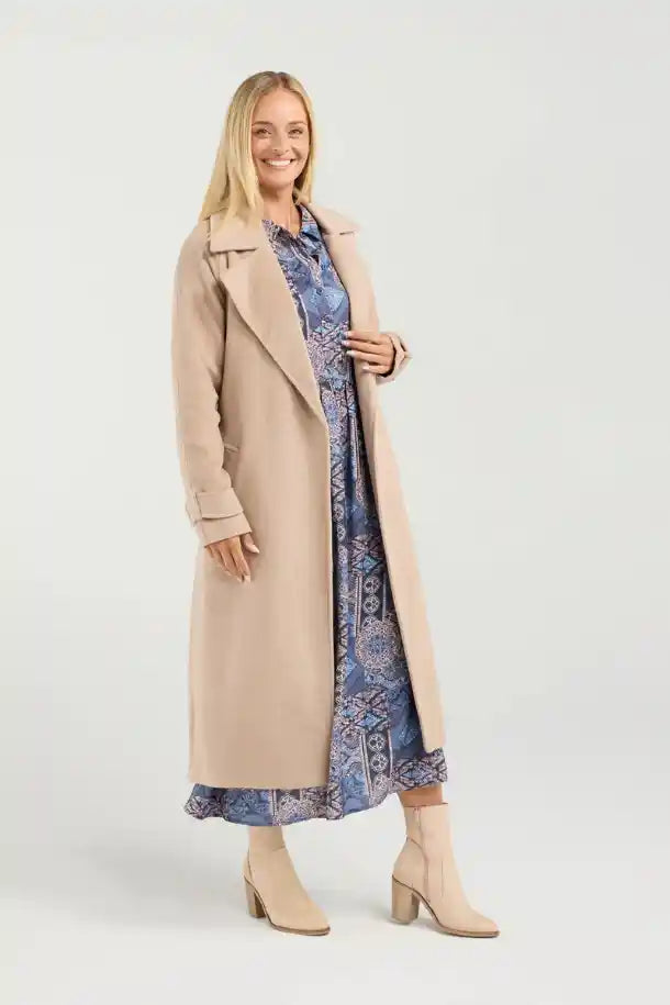 Blackstone Camille Wool Blend Coat in Sable