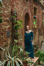 Blueberry Cord Barrel Leg Pant in Becks Green