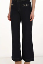 Frank Lyman Denim Wide Leg Pant in Dark Denim