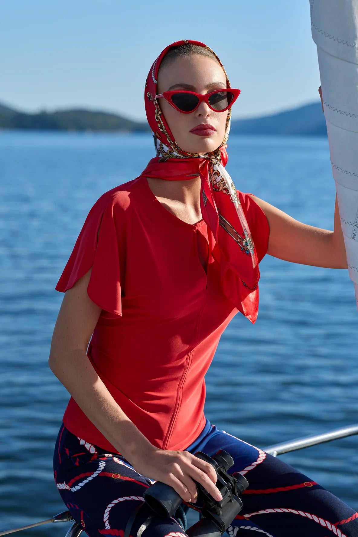 Frank Lyman Knit Jersey Top in Lust Red