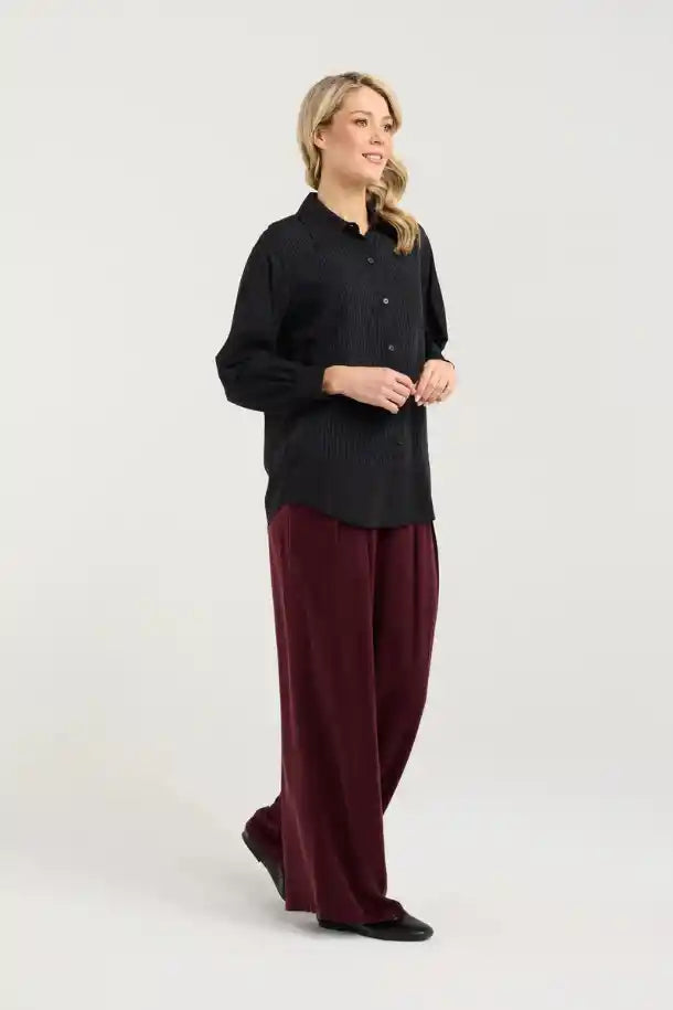 Blackstone Lilliana Spliced Shirt in Black