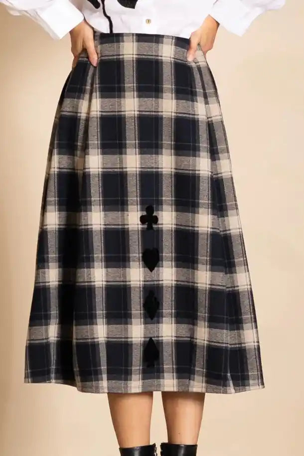 Megan Salmon Aberdeen Giselle Bell Skirt in Black Check