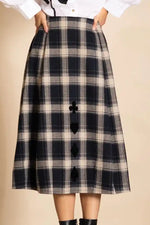Megan Salmon Aberdeen Giselle Bell Skirt in Black Check