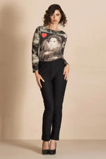 Megan Salmon Pinstripe Beagle Boy Pants in Black and White