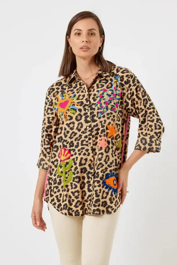 Lulalife Azure Top in Leopard Print