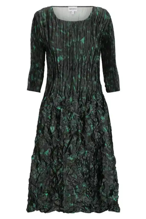 Alquema ¾ Sleeve Smashed Pocket Dress in Middle Earth