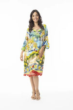 Orientique Amalfi Dress with Tassels in Amalfi Printing