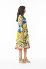 Orientique Amalfi Dress with Tassels in Amalfi Printing