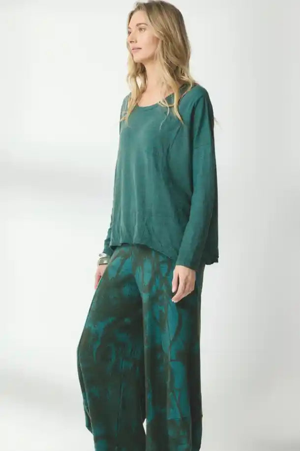 Valia V-Merino High Neck in Silver Pine