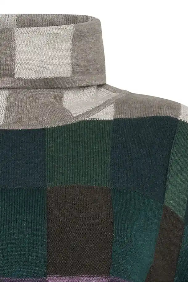 Mansted Eco Boxes Lindi Roll Neck Jumper in Cold Green