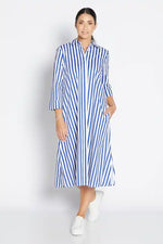 Philosophy Sailor ¾ Sleeve Dress in Cobalt and White Stripes