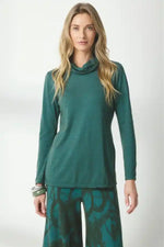Valia V-Merino High Neck in Silver Pine