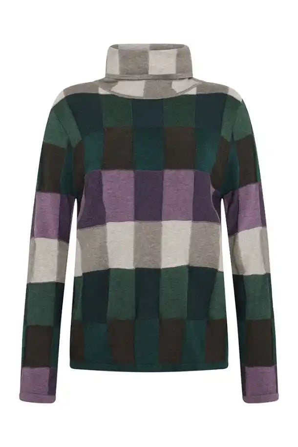 Mansted Eco Boxes Lindi Roll Neck Jumper in Cold Green