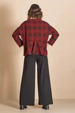 Megan Salmon Highland Skirted Box Jumper in Red Tartan