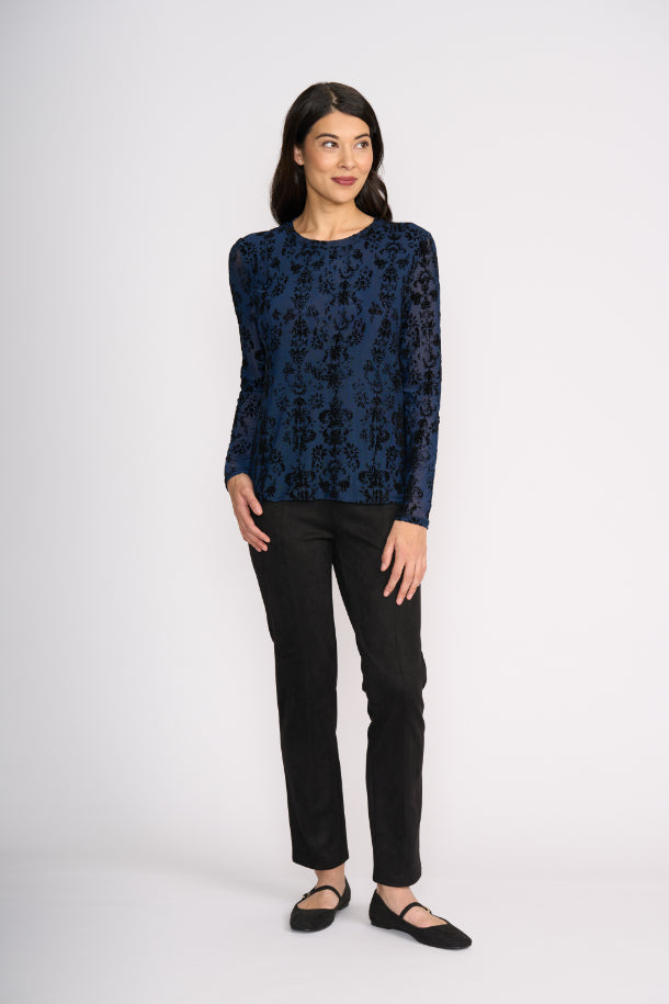 FOIL Looking Suede Pant in Black