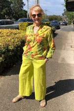 Blueberry Italia Solid Trouser in Lime Green