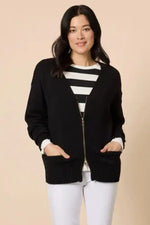 Gordon Smith Manhattan Zip Cardi in Black