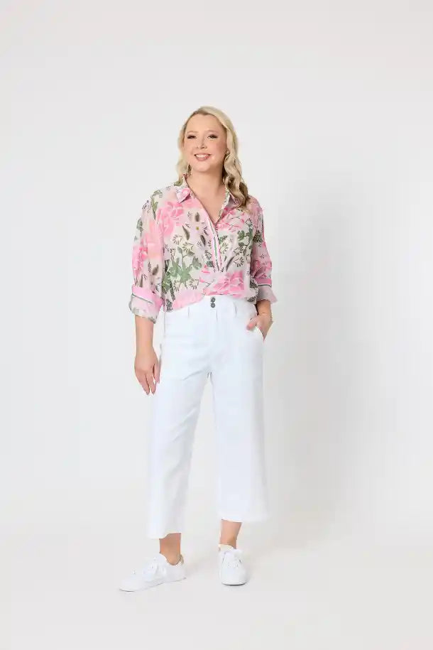 Gordon Smith Hudson Crop Denim Jean in White