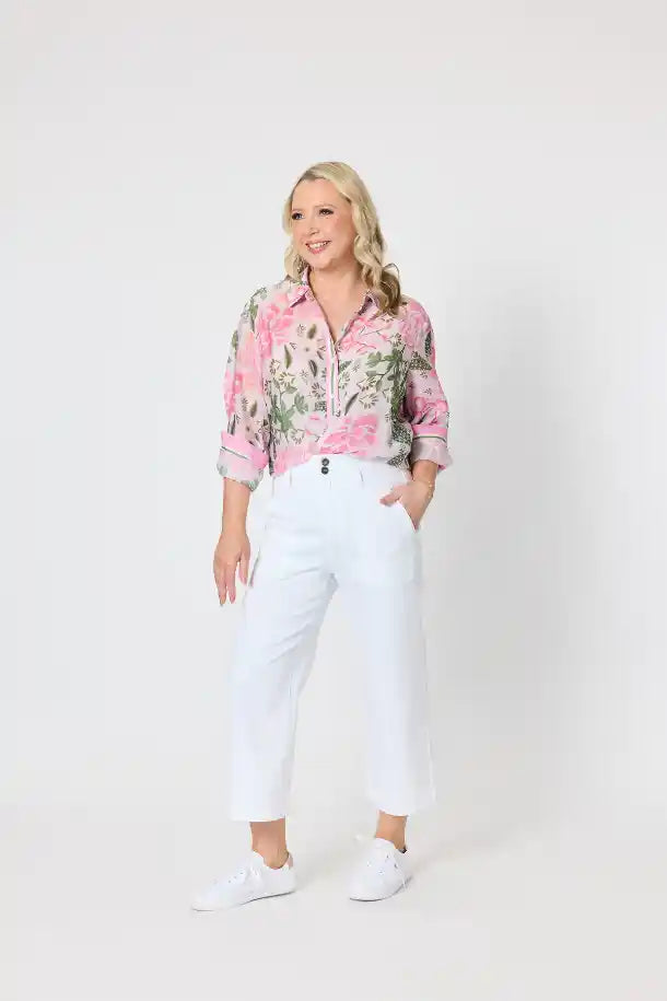 Gordon Smith Hudson Crop Denim Jean in White
