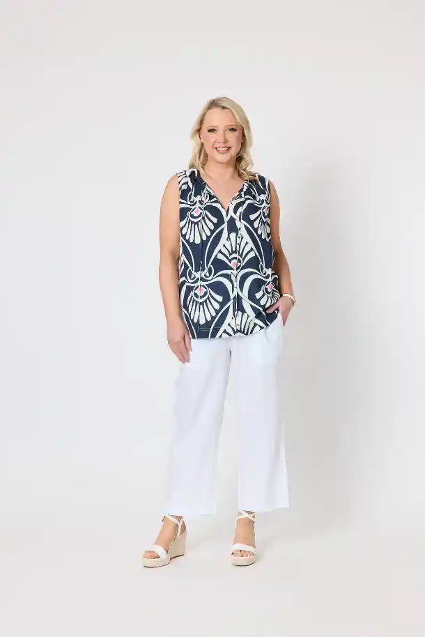 Gordon Smith Riviera Top in Navy and White