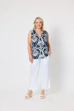 Gordon Smith Riviera Top in Navy and White