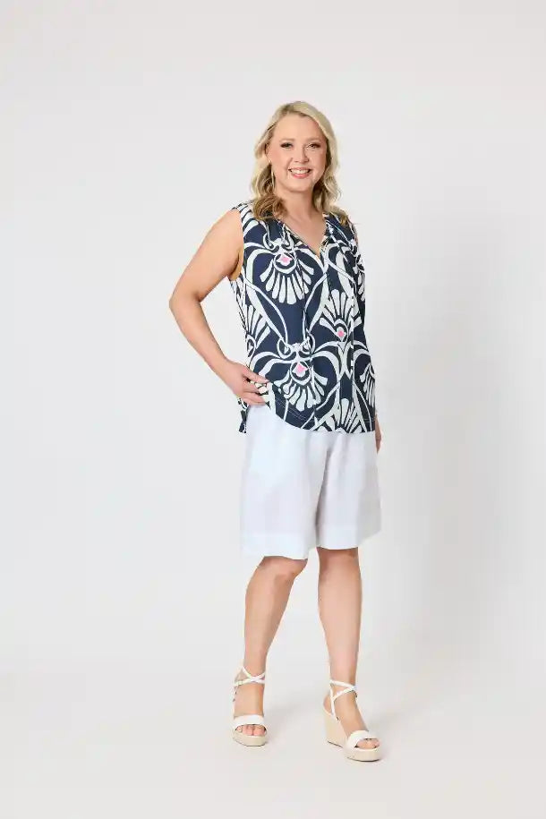 Gordon Smith Riviera Top in Navy and White