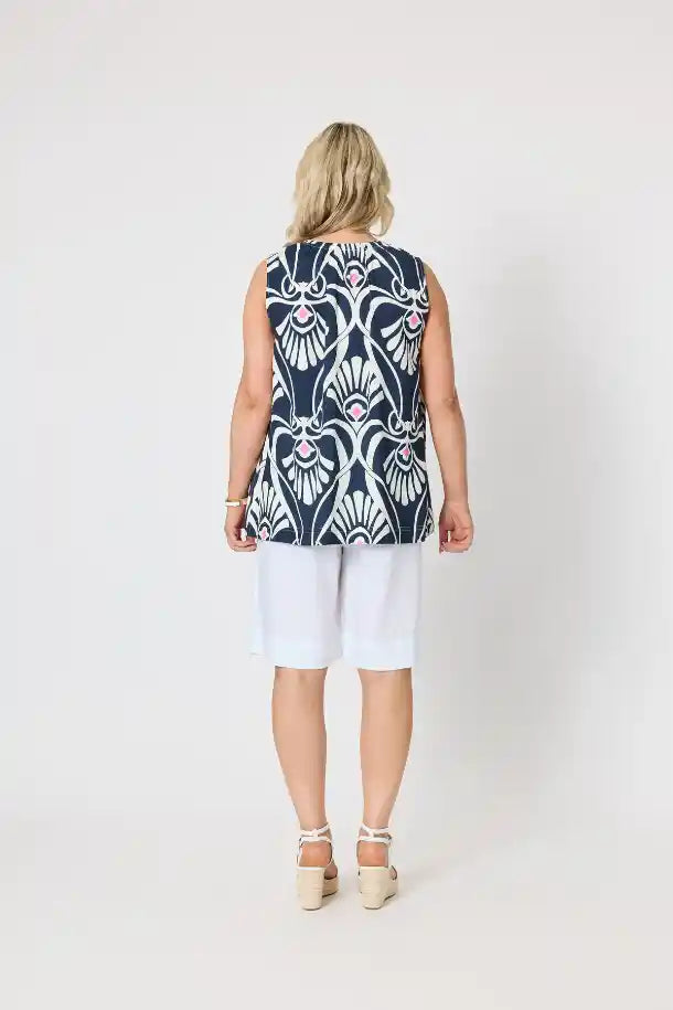 Gordon Smith Riviera Top in Navy and White