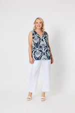 Gordon Smith Riviera Top in Navy and White