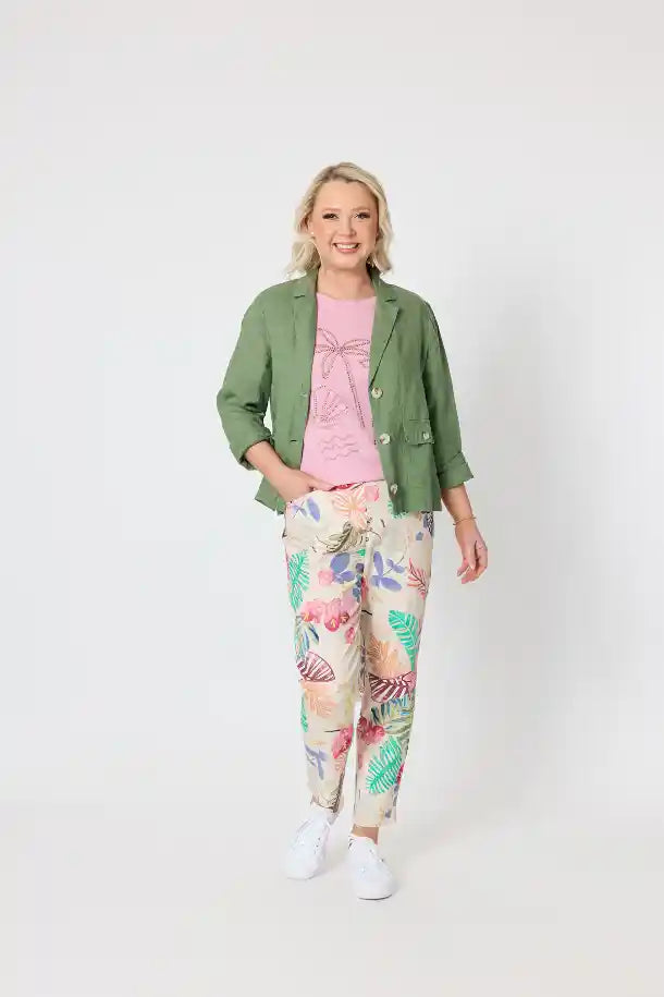 Gordon Smith Desert Rose Print Pant in Pink, Multi