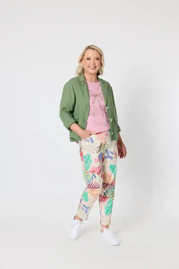 Gordon Smith Desert Rose Print Pant in Pink, Multi