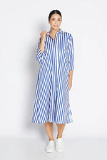 Philosophy Sailor ¾ Sleeve Dress in Cobalt and White Stripes