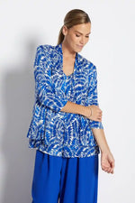 Philosophy ¾ Sleeve Swing Jacket in Cobalt and White