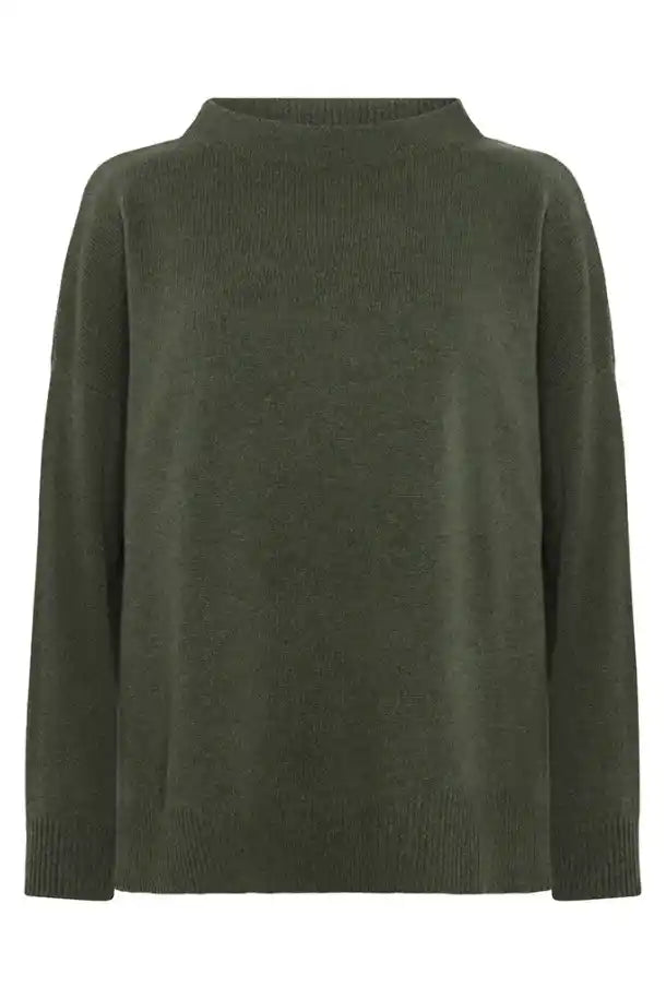 Mansted Oversize Mira Lamb Funnel Jumper in Forest