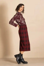 Megan Salmon Highland Monroe Skirt in Red Tartan