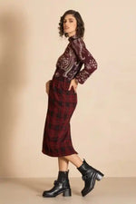 Megan Salmon Highland Monroe Skirt in Red Tartan