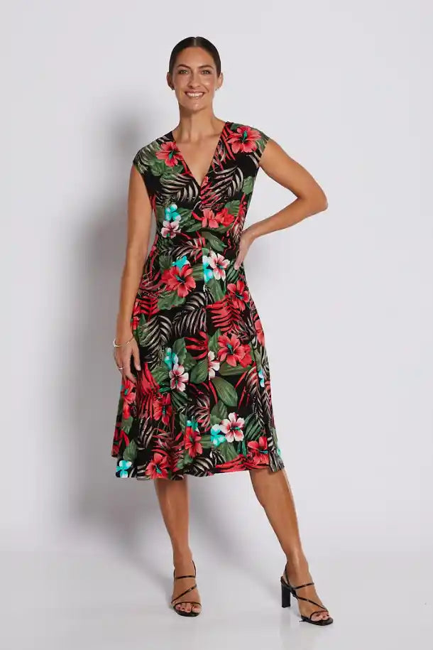 Philosophy Hero Tuck V-Neck Dress in Calypso