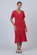 Namastai Chilli Red V-Neck Dress